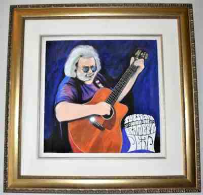 Jerry Garcia Art by Marty Balin of Jefferson Starship FRAMED - The Grateful Dead