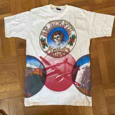Vintage GRATEFUL DEAD Test Logo Graphic Shirt Skull & Roses Size Large