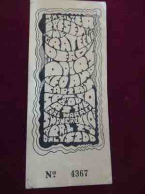 RARE 1967 GRATEFUL DEAD & DOORS Concert Ticket Stub SANTA BARBARA Earl Warren