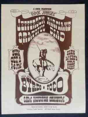 Jefferson Airplane, Grateful Dead, Byrds, Poco - Original Concert Poster - RARE