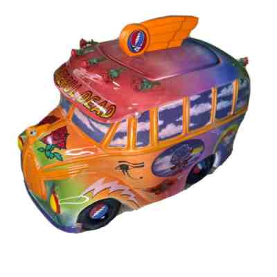 Grateful Dead Stanley Mouse Limited Edition 1998 Vandor School Bus Cookie Jar