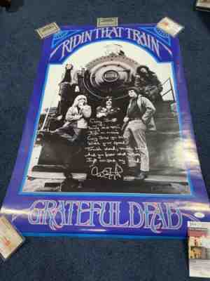 Tom Constanten Signed Autographed Grateful Dead Casey Jones Poster W/ Lyrics JSA