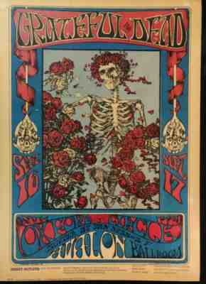 Grateful Dead SKELETON & ROSES FD-26 Avalon Ballroom PosterÂ Sept. 16-17, 1966