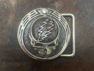 Owsley Stanley Steal Your Face Silver Belt Buckle - Grateful Dead