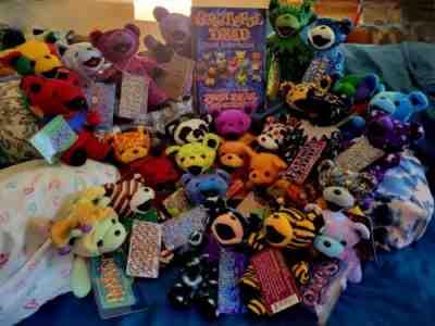 28 ASSORTED GREATFUL DEAD PLUSH BEANIE BEAR COLLECTIBLES