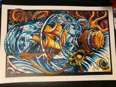 AJ MASTHAY SHIP IN A BOTTLE 9 COLOR ART PRINT xx/75 WSP DEAD PHISH