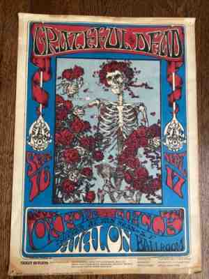 Grateful Dead SKELETON & ROSES FD-26 Avalon Ballroom PosterÂ Sept. 16-17, 1966