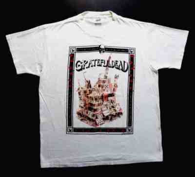 Grateful Dead Shirt T Shirt Vintage 1989 Fall Tour Warlocks Hampton Cards GDM XL