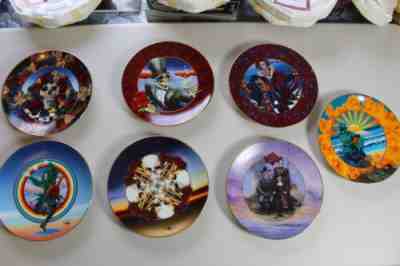 7 - Grateful Dead Hamilton Collection Album plates by Stanley Mouse 24k rim HTF