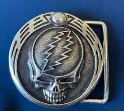 Owsley Stanley Bear SILVER Steal Your Face buckle 1983 Original Grateful Dead