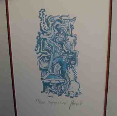 JERRY GARCIA GRATEFUL DEAD FIRST EDITION SIGNED PRINT SQUIRREL MAZE AUTHENTIC
