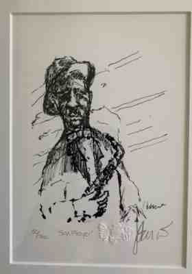 Jerry Garcia Rare Original Artwork Limited Edition Silkscreen Print â??Sax Playerâ?