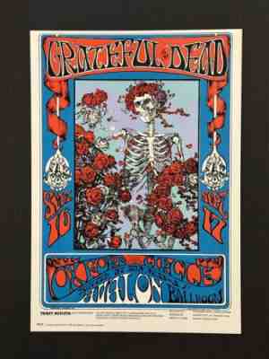 GRATEFUL DEAD SKELETON & ROSES FD-26 AVALON BALLROOM FAMILY DOG POSTER