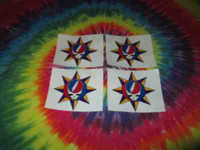 11-GRATEFUL DEAD STEAL YOUR FACE STAR CLEAR WINDOW DECAL STICKERS 5"x6" NEW LOT