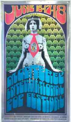 MONTEREY POP FESTIVAL ORIG. POSTER Jimi Hendrix THE WHO Grateful Dead JANIS Etc.