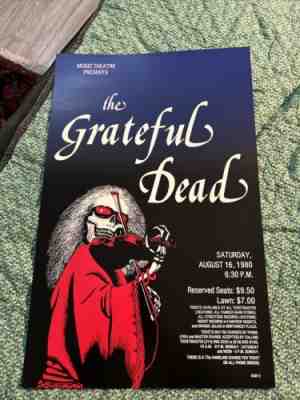 GRATEFUL DEAD POSTER MISSISSIPPI RIVER FESTIVAL ORIGINAL FIRST PRINT 1980 EUC