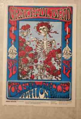 Vintage Rare GRATEFUL DEAD SKELETON & ROSES AVALON BALLROOM F 26 (2nd) 1966
