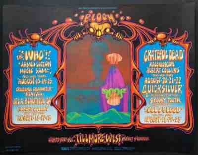 THE WHO GRATEFUL DEAD BG 133 FILLMORE concert poster BILL GRAHAM RICK GRIFFIN