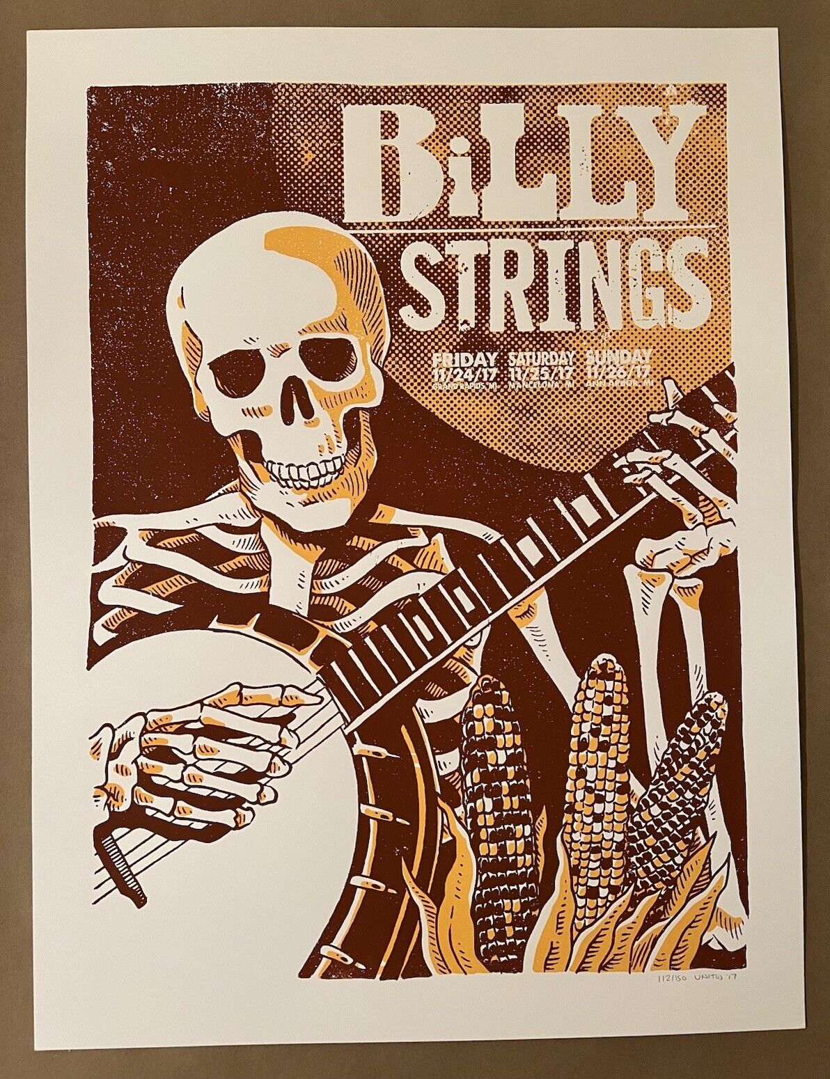 Billy Strings Poster Unitus Grand Rapids 2017 Rare Limited E 101/150 Signed
