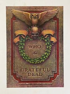 The Who & The Grateful Dead 1976 Oakland Stadium Poster First Printing Near Mint