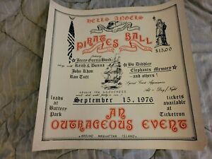GRATEFUL DEAD HELLS ANGELS JERRY GARCIA BO DIDDLEY  21 X 21 INCH CONCERT POSTER