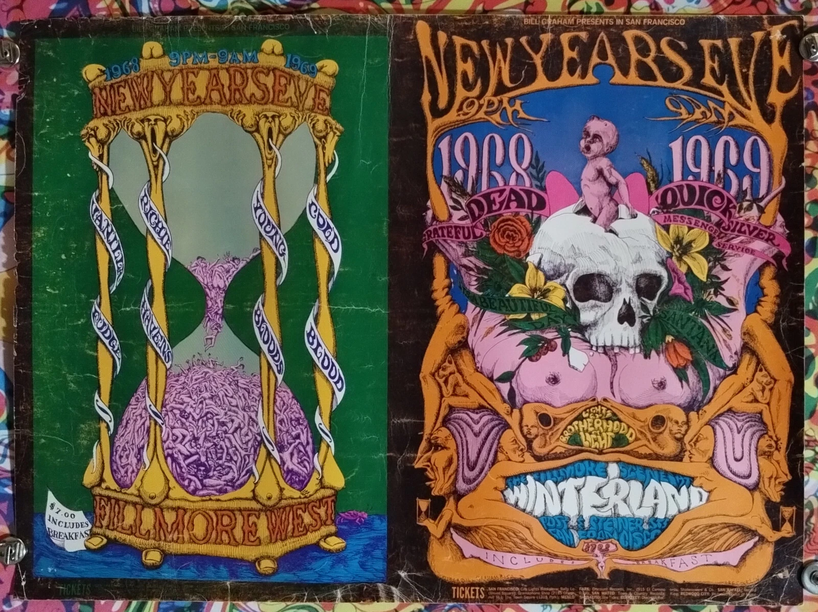 Grateful Dead Vanilla Fudge BG152-153 Bill Graham Fillmore Winterland '68 Poster