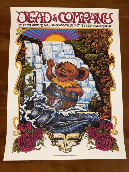 Dead and & Company poster 9/7 Blossom Music Cuyahoga Falls Nathan Dias 2021 Ohio