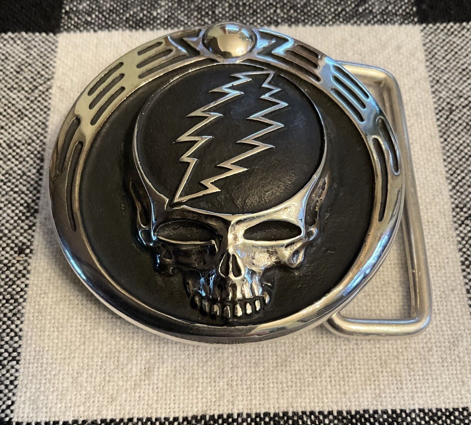 Owsley “Bear” Stanley Silver #4  Steal Your Face Grateful Dead Belt Buckle
