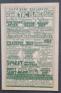Kinetic Playground Grateful Dead ETC. 1969 Postcard Handbill