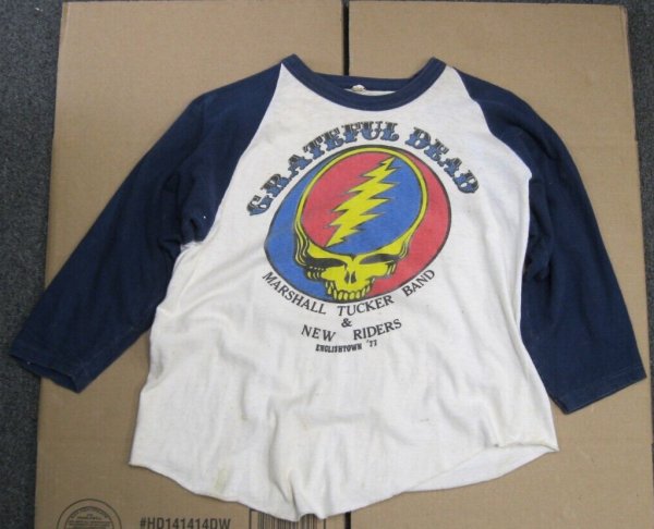 Vintage 1977 Grateful Dead Raglan Tour Shirt Marshall Tucker New Riders NJ