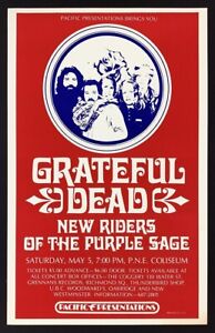 Grateful Dead POSTER New Riders Purple Sage 1973 Original Pacific Presentations