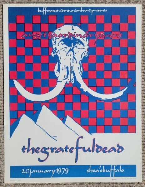 Rare GRATEFUL DEAD 1979 Shea's Buffalo NY Concert Poster original first printing