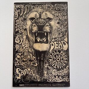 Bill Graham BG #134 Postcard Schedule Back Fillmore West Rare