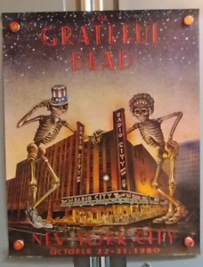 GratefuL Dead Radio CitY MuSic HaLL 1980 Vintage PoSter