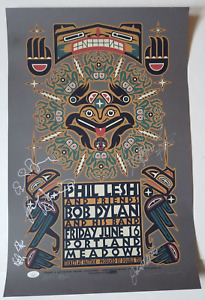 Phil Lesh and Friends REAL SIGNED Poster JSA LOA Grateful Dead Bob Dylan Band
