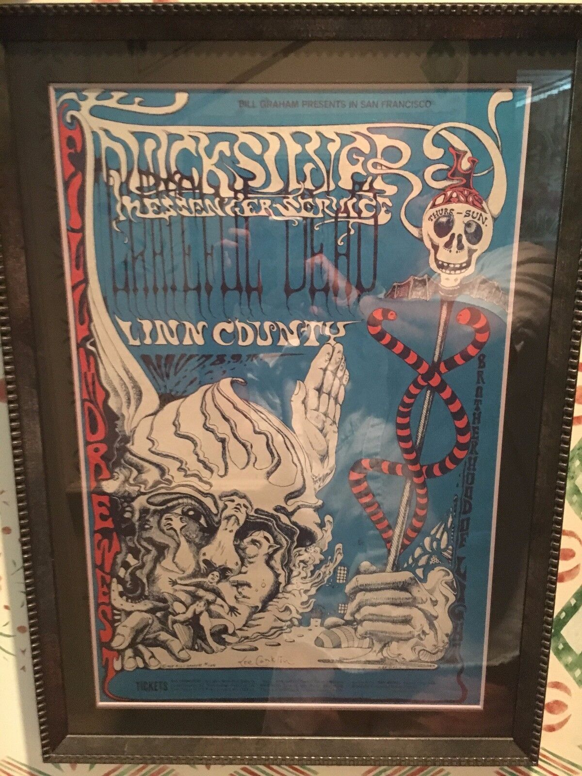 BG-144 GRATEFUL DEAD 1968 Fillmore West Lee Conklin Autographed Origiinal