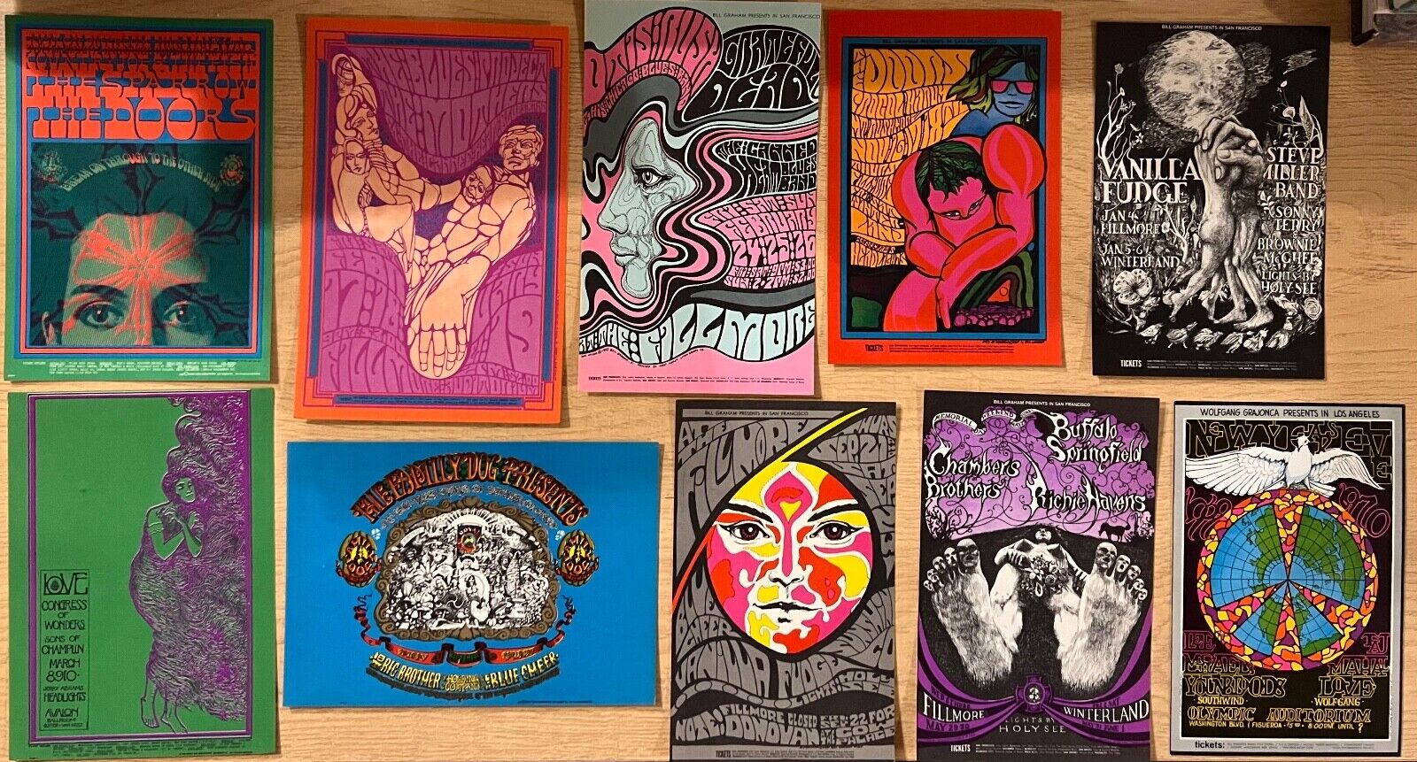 Family Dog Avalon Ballroom Postcard Lot Grateful Dead Doors Fillmore Bill Graham
