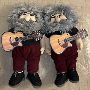 2 Vintage '98 Rare Gund Liquid Blue JERRY GARCIA Dolls w/Guitar - Grateful Dead