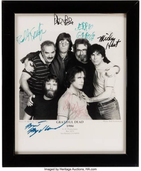 GRATEFUL DEAD FULLY SIGNED 1986 PROMO PHOTO X6 FULL COA BECKETT AND PSA/ DNA !!
