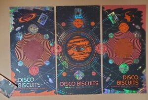 Disco Biscuits Status Serigraph Las Vegas Posters Foil Variant Cut Set 3 Prints