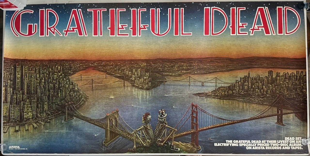 Grateful Dead 1981 Dead Set Original Arista Records Promo Poster 18x36" SF & NY