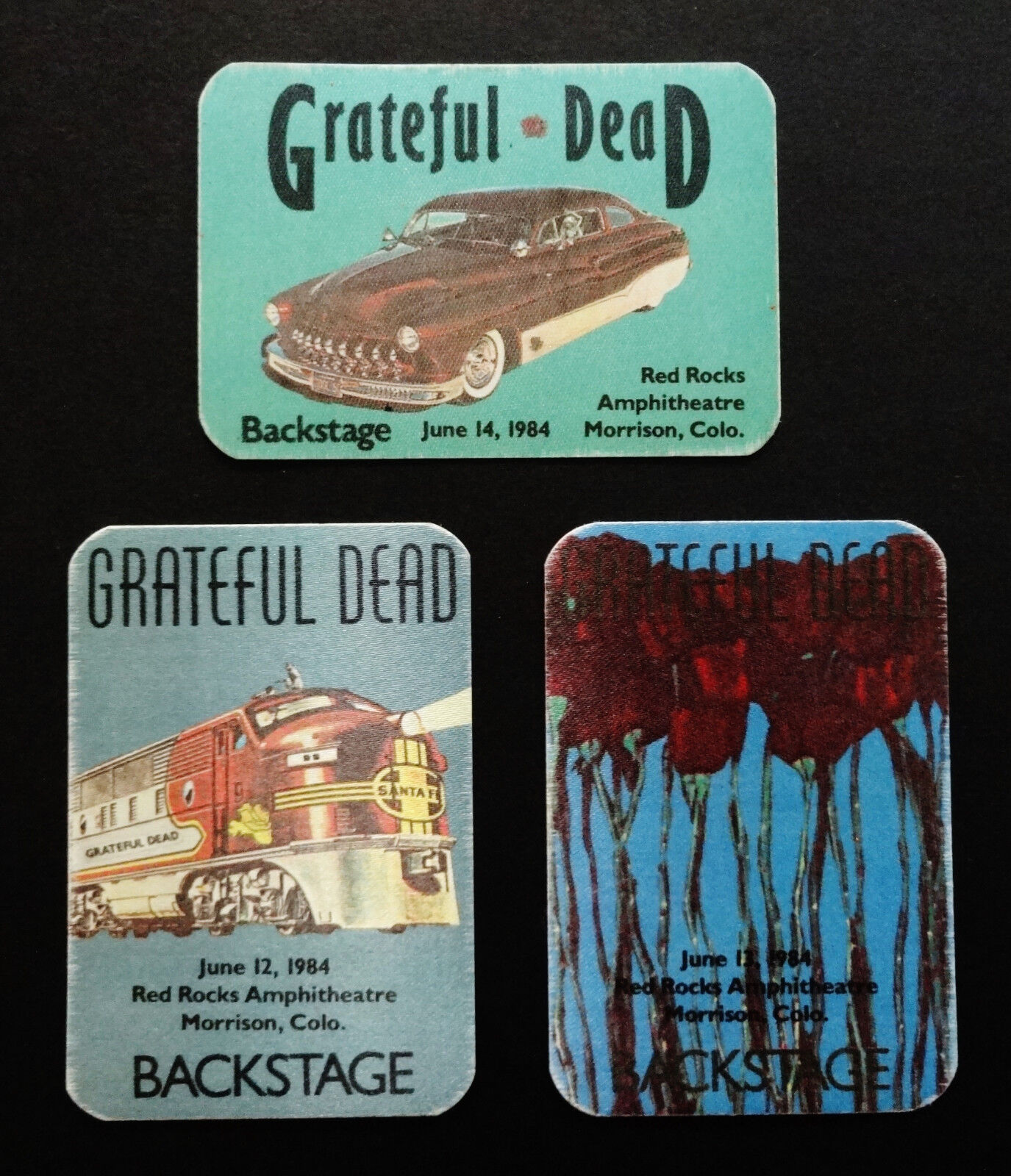 Grateful Dead Backstage Pass 1984 Red Rocks Colorado CO 6/12,13,14/84 Train Rose