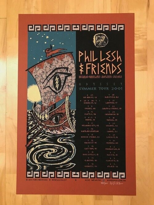 Phil Lesh & Friends Summer Tour 2001 Odyssey Red Rocks S/N 1st Edition Poster