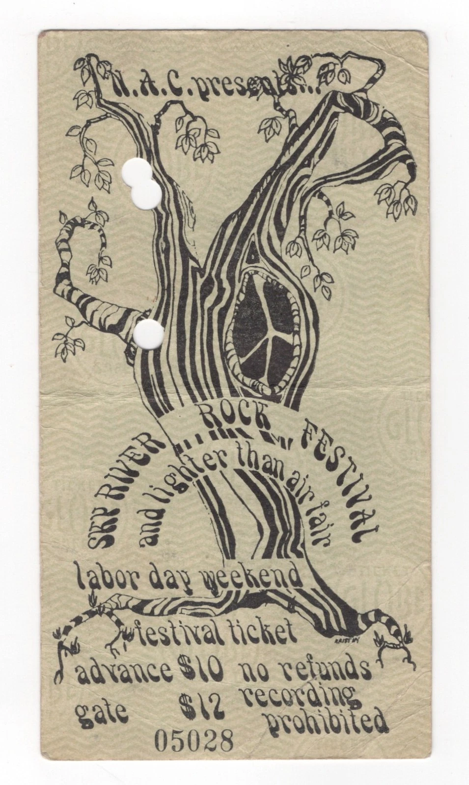 1968 Sky River Festival Ticket! Grateful Dead it?s a Beautiful Day James Cotton