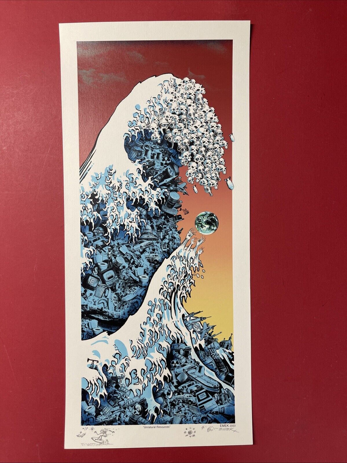 UNNATURAL RESOURCES EMEK PRINT SIGNED DOODLED PEARL JAM SANTA BARBARA POSTER