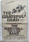 1977 Grateful Dead, Marshall Tucker, Raceway Park, Englishtown N.J, Concert Ad