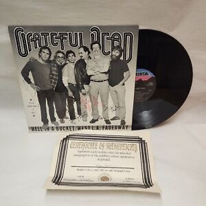 Grateful Dead AUTOGRAPHED SIGNED Framed 1987 Hell In A Bucket Promo Record & COA
