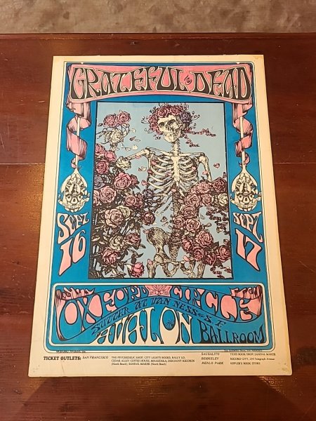 Grateful Dead Skeleton & Roses Avalon FD-26 First Printing Avalon Ballroom 1966