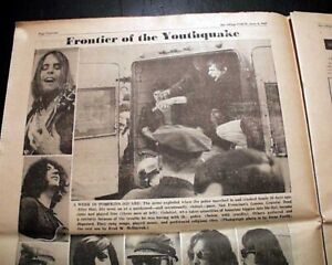 Best GRATEFUL DEAD Jerry Garcia Bob Weir 1st Performance Photos 1967 Newspaper