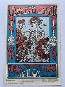 1966 3rd Edition Grateful Dead Skull & Roses Iconic Poster Shop Studio TORNO